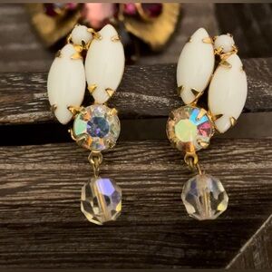 True Vintage Juliana MiniEarrings White Marquis Stones + Dangle Margarita Stones